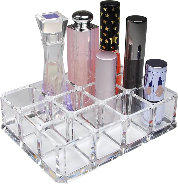GQ QG Rectangular Clear Acrylic Cosmetic Organizer Makeup Lipstick & Lip Gloss by GQElectronicsLLC