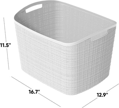 Curver Set of 2 XL 30.5L Jute Decorative Plastic Organization and Storage - Image 2