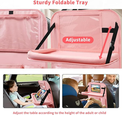 Car Backseat Organizer with Tray, Seat Back Table Holder with 6 Storage Pockets - Image 4
