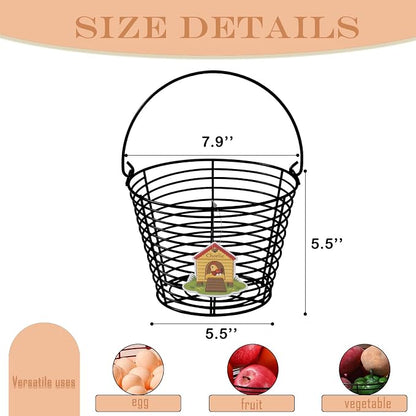 Colorful Metal Mesh Wire Egg Collecting Basket - Image 2