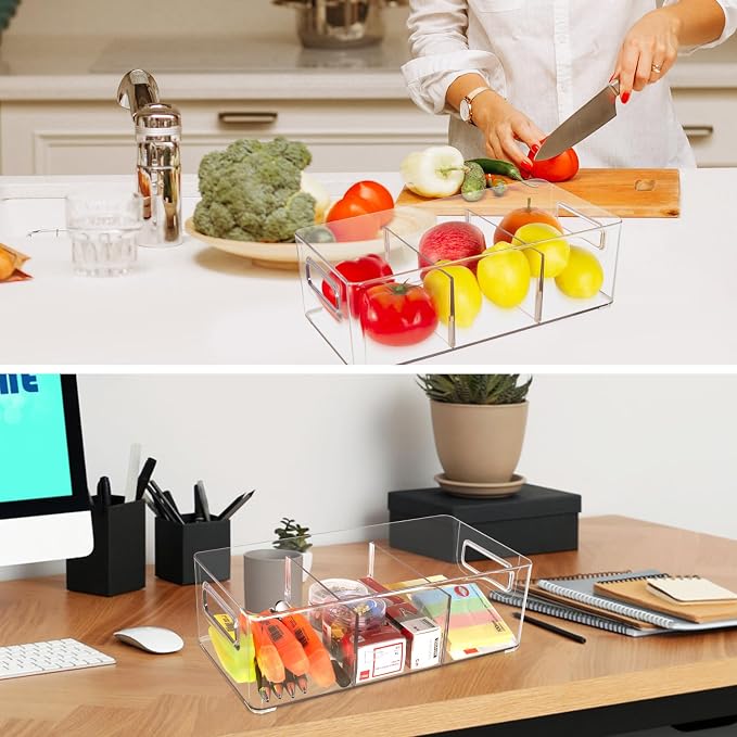 2 Pack Kitchen Storage Drawers Stackable Refrigerator Organizer Bins - Image 7