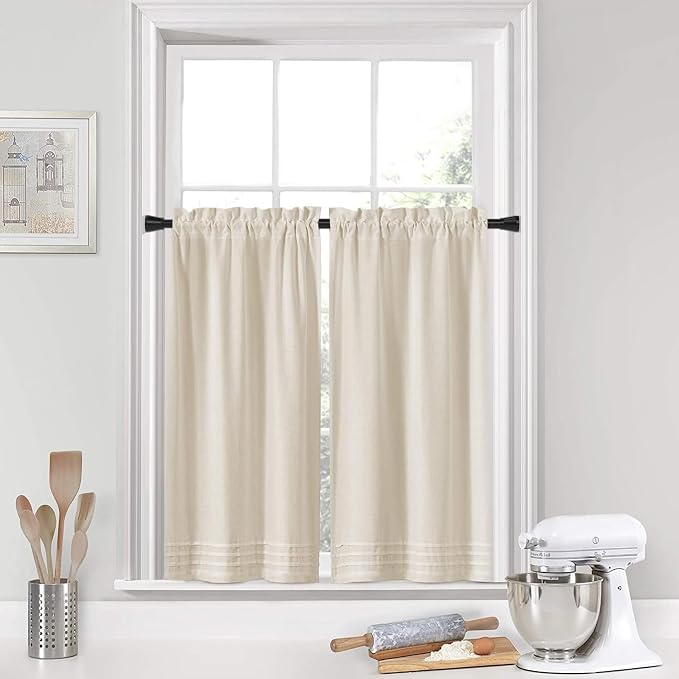 Black Tension Rod 16 to 26 Inch 2 Pack Small Tension Rod Adjustable Curtain Rod - Image 5