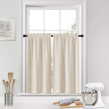 Black Tension Rod 16 to 26 Inch 2 Pack Small Tension Rod Adjustable Curtain Rod - Image 5