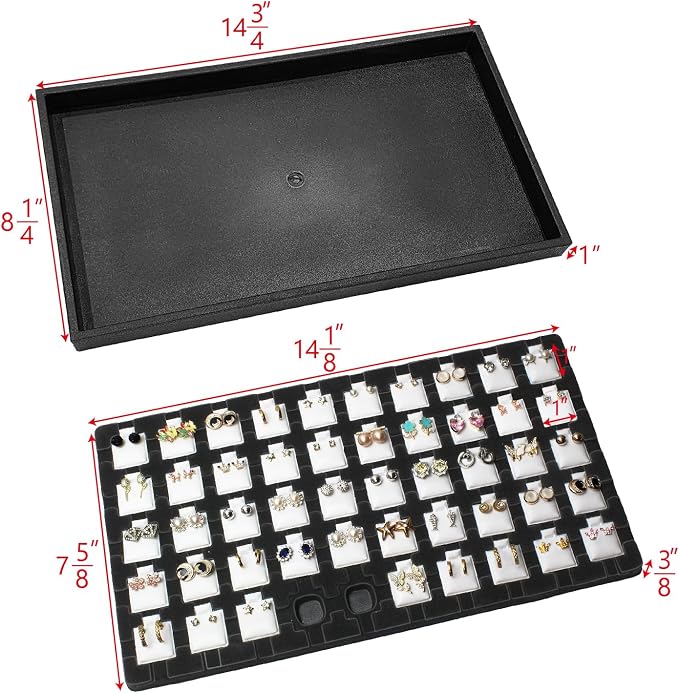 Ikee Design 2 Pcs Set Black Earring Display Tray - Image 2