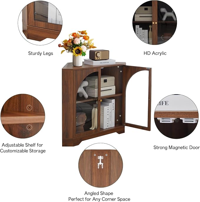 Mid-Century Floor Coner Storage Cabinet, Living Room, Coofee Bar - Image 4