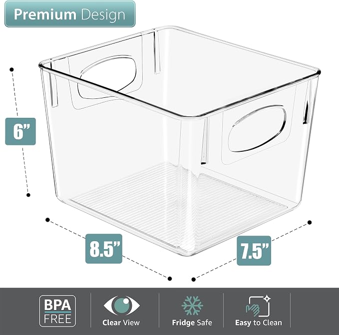Sorbus Medium Clear Plastic Storage Bins - Image 2