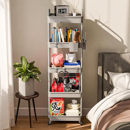 Sorgion 5 Tier Rolling Cart Organizer, Bathroom Cart Organizers - Image 2