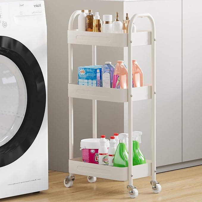 3 Tier Narrow Rolling Storage Cart by LIWNYRK