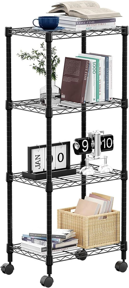 4-Shelf Adjustable Heavy Duty Steel Wire Rack, Adjustable Storage Shelving Unit by MEIGAOPLASTICANDMETALHKCOLIMITED