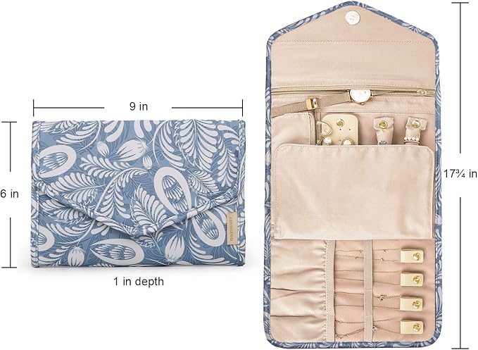BAGSMART Travel Jewellery Organiser Roll Foldable Jewelry Case - Image 6