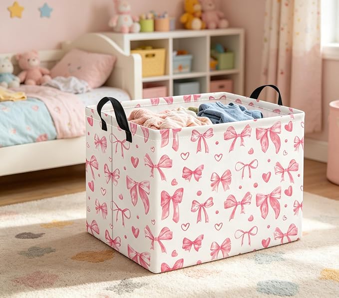Rectangular Valentines Basket for Women Girls Storage Bin Organizer Box Shelf - Image 3