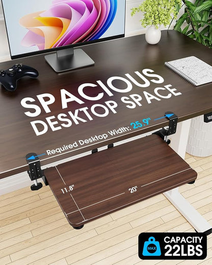 Small Keyboard Tray Under Desk, Pull Out Keyboard & Mouse Tray - Image 2