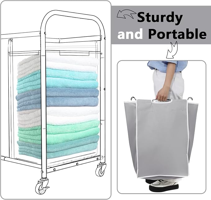 Bonuci 3 Pcs Laundry Sorter Replacement Bags Hamper Cart Removable Replacement - Image 5