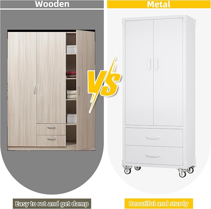 Aobabo 2 Large Drawer Metal Storage Cabinet - Image 7
