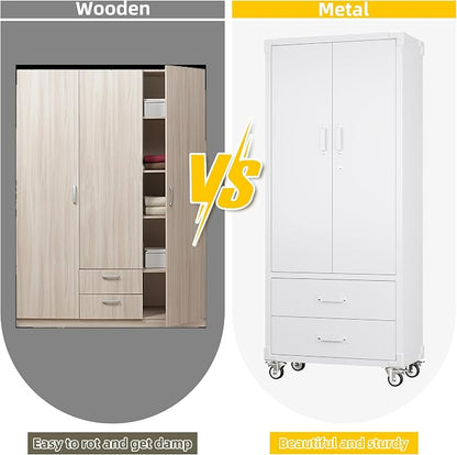 Aobabo 2 Large Drawer Metal Storage Cabinet - Image 7