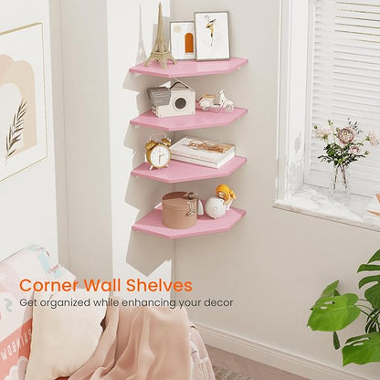 Corner Shelf Wall Mount, Wood Hanging Storage Shelving - Image 6