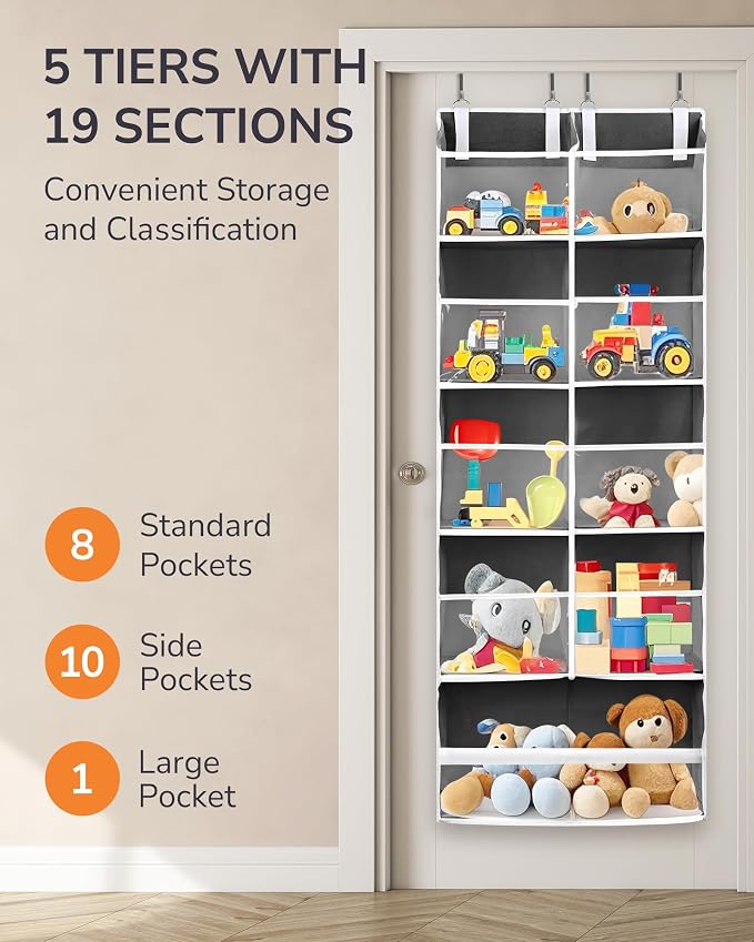 ULG Over the Door Organizer, 5-Tier Extra Large Hanging Storage - Image 3