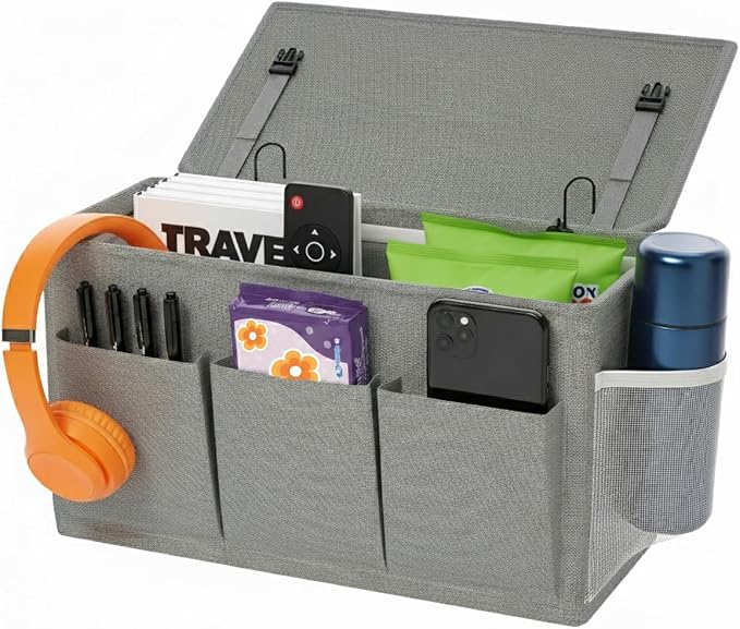 Dual-Purpose Bedside Caddy Organizer Hanging Storage Bag Dorm Storage by Rocnim