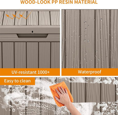 46 Gallon Outdoor Deck Box, Resin Waterproof Storage Box - Image 3