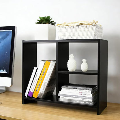 Jerry & Maggie Cubic 3-Tier Wooden Desk Organizer – Jet Black Free-Standing by JERRYMAGGIE