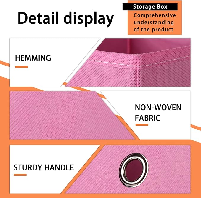 Foldable Storage Cubes Bins, 11 Inch Cloth Storage Cube Fabric Storage Box - Image 7