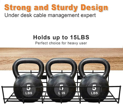 Under Desk Cable Management- 6 Pack Cord Organizer. Metal Wire Cable Management - Image 4