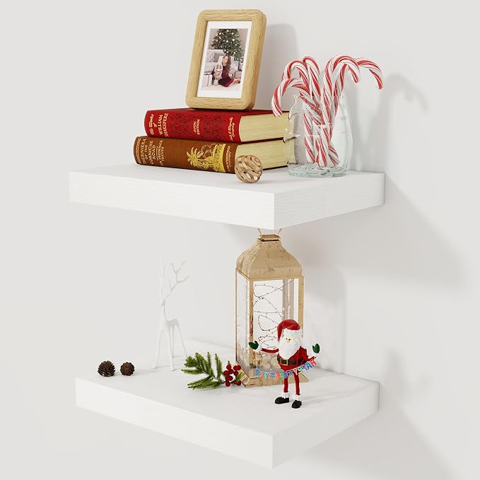 12 Inch Deep White Floating Shelves, 16 x 12 Floating Shelf by FunMemories