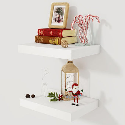 12 Inch Deep White Floating Shelves, 16 x 12 Floating Shelf by FunMemories