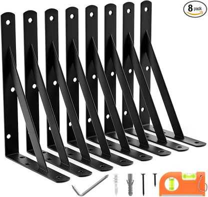 8-Pack 9 Inch Heavy Duty Shelf Brackets, Large Floating Wall Bracket by FinestHomeDecor