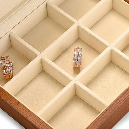 Oirlv Solid Wood Ring Jewelry Box Organizer Earrings Jewelry Drawer Organizer - Image 5
