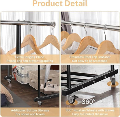 VICERII Clothes Rack, Double Clothing Rack - Image 4
