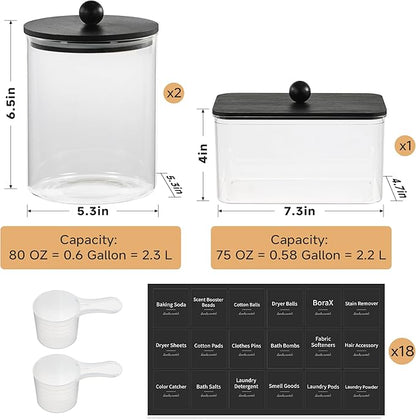 Glass Laundry Pods Container & Acrylic Dryer Sheet Holder - Image 3