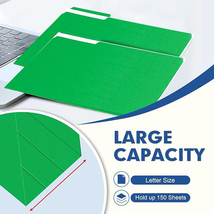 File Folder, PANDRI 120 Pack File Folder, 1/3 Cut Tab, Letter Size, Filing - Image 4