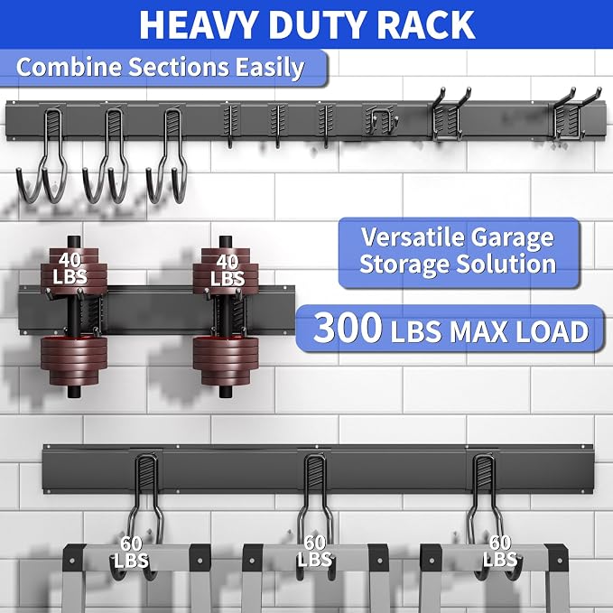 Shed Tool Organizer Wall Mount, 64inch Heavy Duty Garden Tool organizer Storage - Image 3
