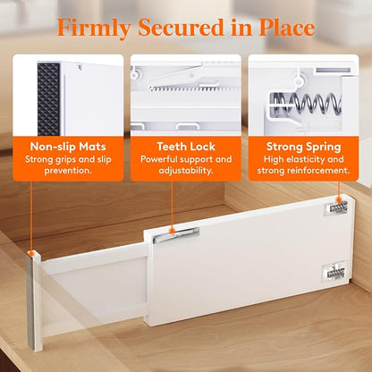 Lifewit 5" Tall Upgrade Drawer Dividers, Adjustable Deep Drawer Organizer | - Image 4