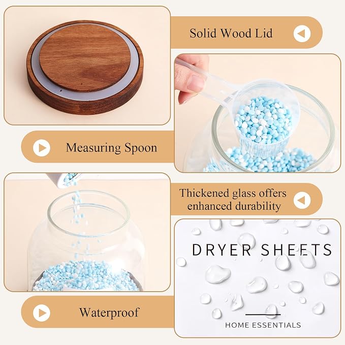 Zhehao 2 Pack Glass Laundry Pods Container - Image 4
