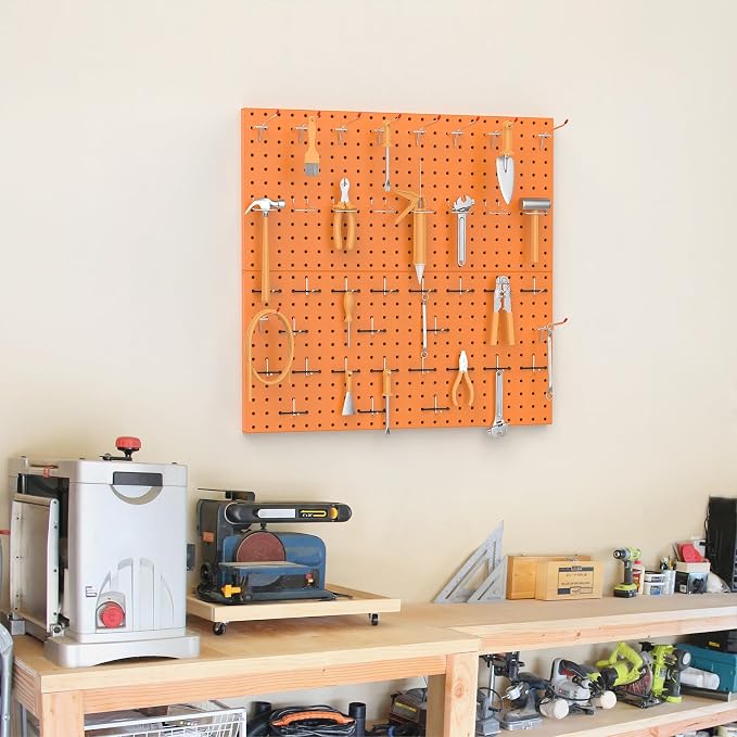 TORACK Metal Pegboard Wall Organizer 24" x 24" or 12" x 48", Modular Pegboard - Image 7