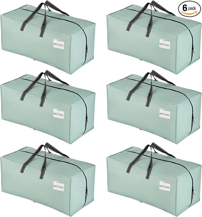 VENO 6 Pack Moving Bags w/Backpack Straps, Heavy Duty, Moving Boxes Alternative by Veno