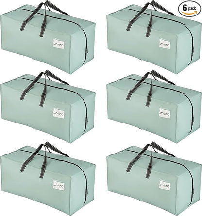 VENO 6 Pack Moving Bags w/Backpack Straps, Heavy Duty, Moving Boxes Alternative by Veno
