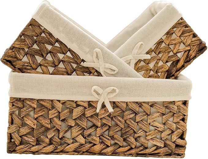 Rectangular Woven Seagrass Storage Bins by KINGWILLOW