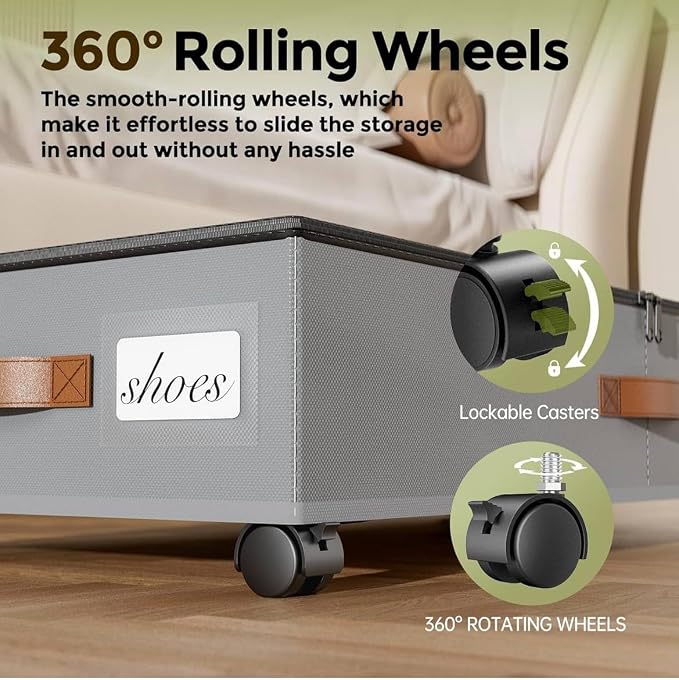 Under Bed Storage with Wheels, Rolling Underbed Metal Drawer, Low-Profile - Image 3