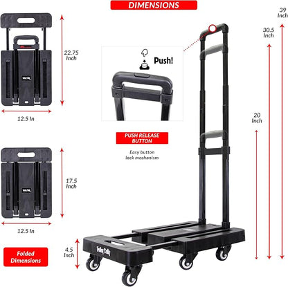dbest Products Trolley Dolly Platform Cart 6-Wheel Handtruck - Image 3