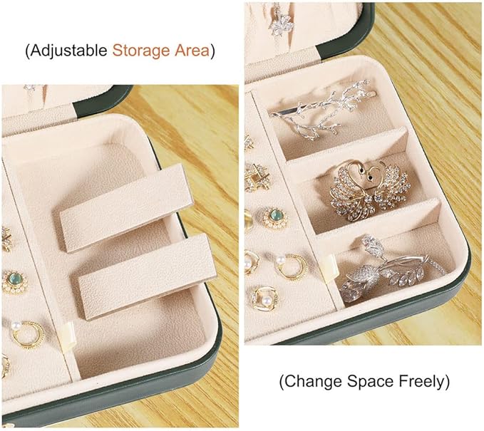 LANDICI Small Jewelry Box for Women Girls, PU Leather Travel Jewelry Organizer - Image 4