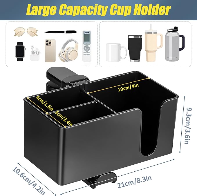 MYITYARD 4 in 1 Desk Cup Holder Clamp, Detachable Clip On Drink Holder - Image 2