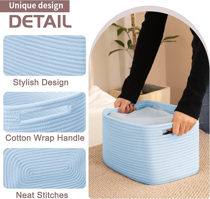 OIAHOMY 4 Pack Storage Baskets for Organizing, Cube Storage Bins for Shelves - Image 3