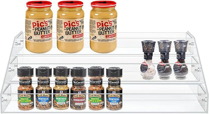 WUIVIUT Spice Rack Organizer For Cabinet, 3 in/Tier Acrylic Tiered Spice Shelf - Image 2