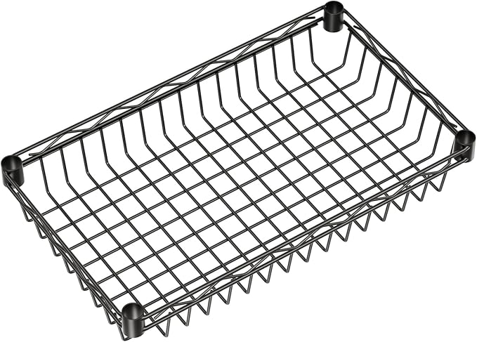 4 Tier Shelf Wire Shelving Unit Adjustable Storage Shelves Big Basket Rack - Image 6