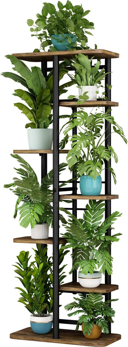 LINZINAR Plant Stand 7 Tier 8 Potted Multiple Flower Pot Holder Shelf Indoor by LINZINAR