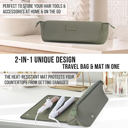 BAREFOOT CARIBOU Hair Tools Travel Bag and Heat Resistant Mat - Image 4