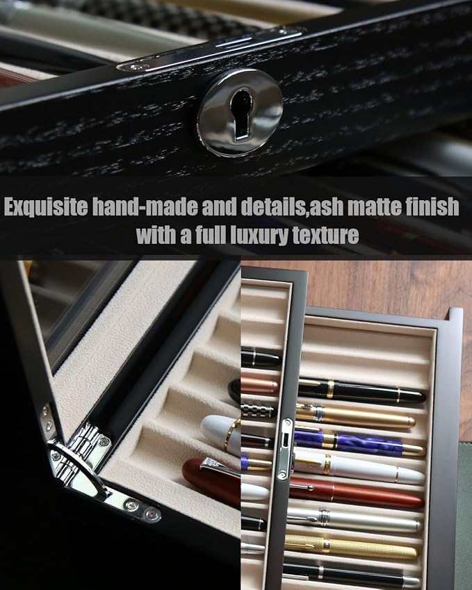 wood pen display case 36 slot Fountain pen Box storage Organizer - Image 5